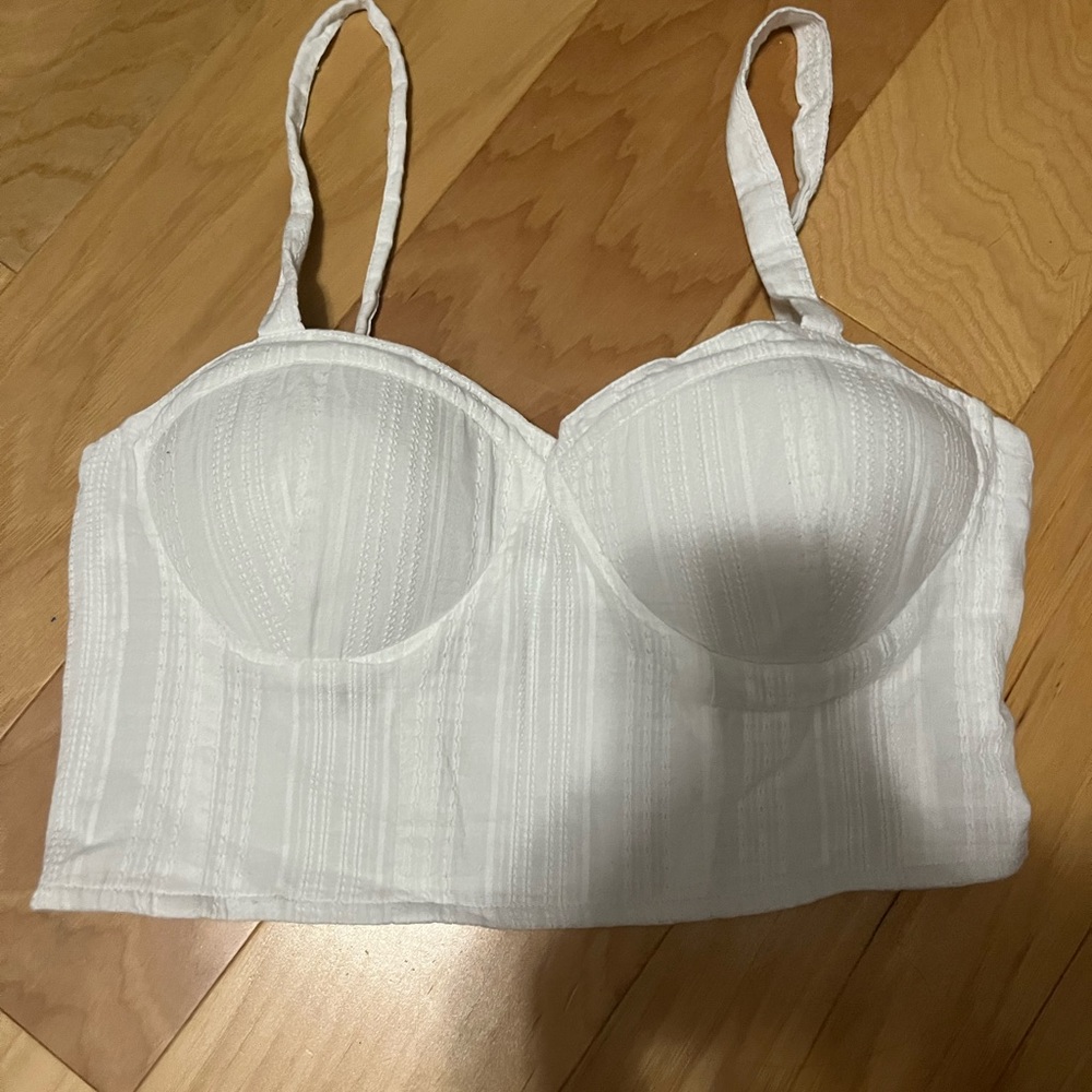 White Crop Tank Top